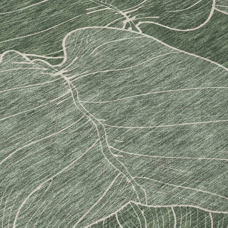 Machine Washable Indoor/ Outdoor Tropical Floral Chantille Rug