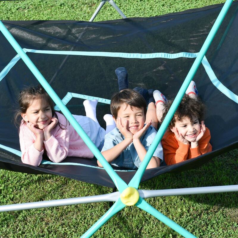 12ft Geometric Dome Climber Play Center with Hammock
