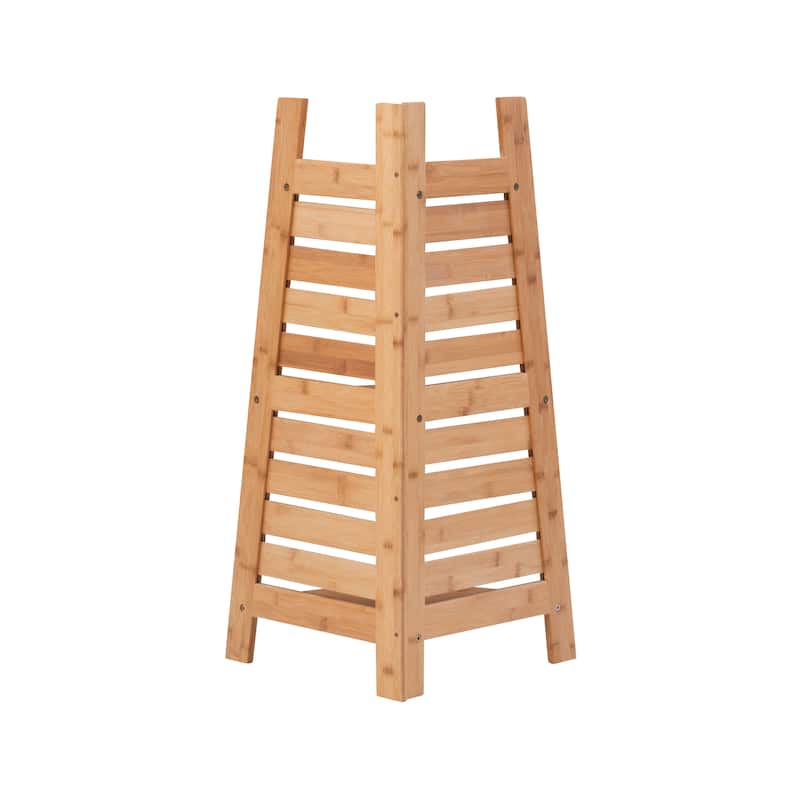 Linon Bracken Bamboo Corner Shelf