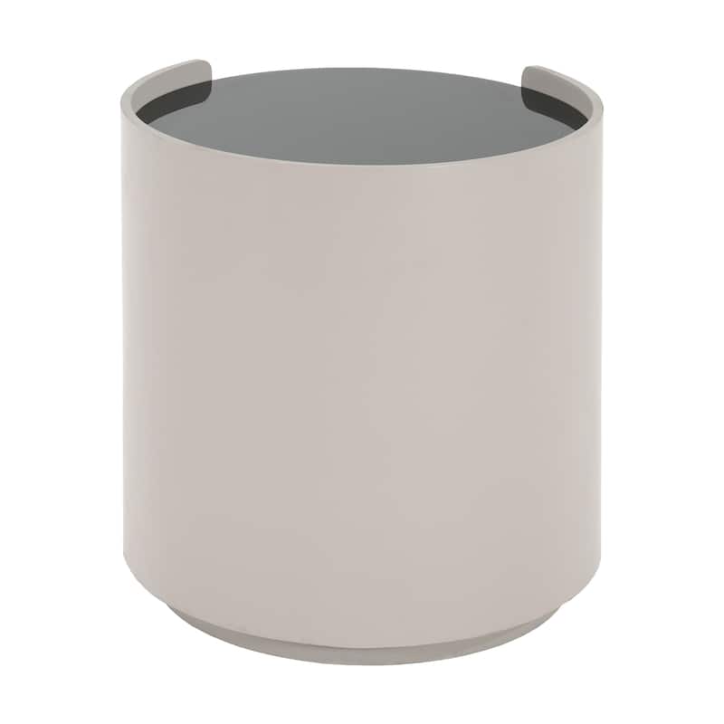 Retro MDF Side Table with Double Storage Drawers