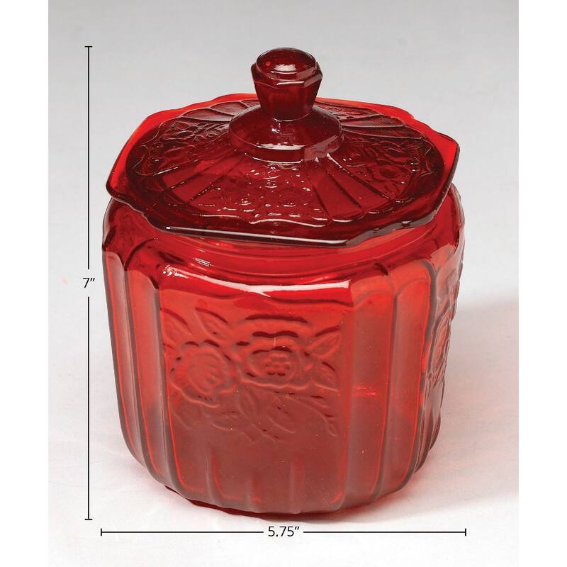 Mayfair 7" Glass Storage Jar, Red