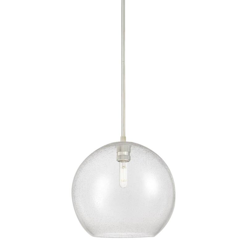 Innovations Lighting 434-1S-12-12 Crown Point Pendant Crown Point 12" - Polished Nickel / Seedy