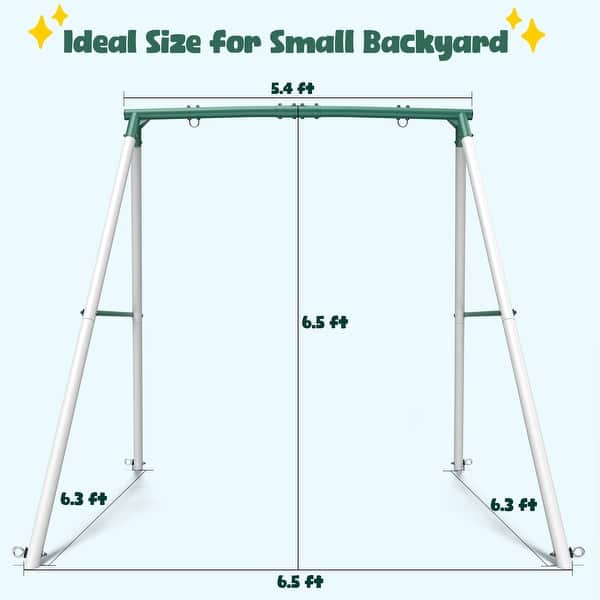 Hapfan 50 inch Saucer Swing with Frame, 6.5 ft Tall Swingset, 500 lbs Heavy Duty Swing Sets for Backyard for Kids and Adults