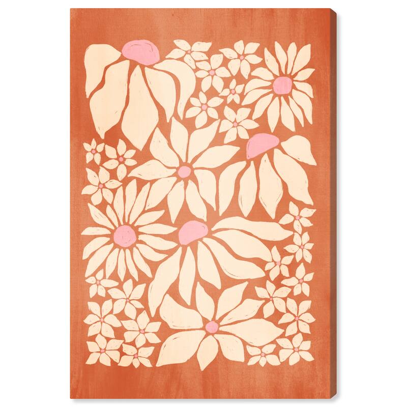 Wynwood Studio Canvas Floral and Botanical Sunset Floral Orange and Pumpkin Modern & Contemporary Wall Art Canvas Print