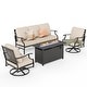 preview thumbnail 28 of 119, MAISON ARTS Outdoor Sofa Set 4/6-Piece Patio Conversation Set with 45'' Gas Fire Pit Table