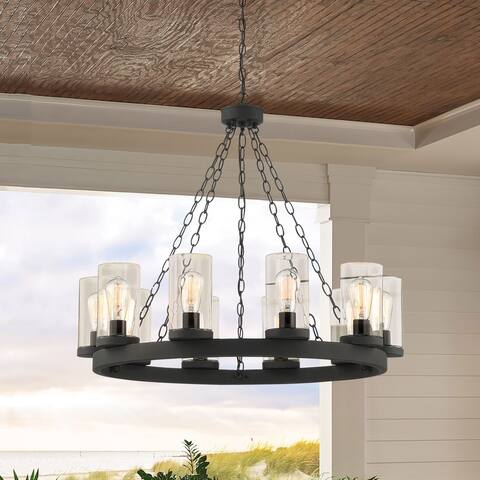 Acroma 10 Light 31In Modern Farmhouse Wagon Wheel Chandelier-UL