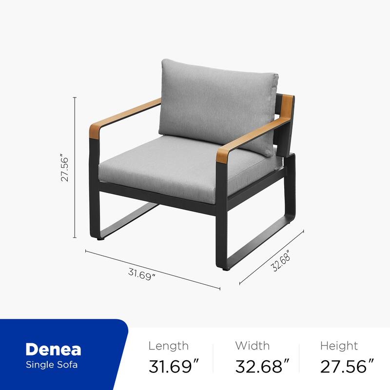 HIGOLD Denea Aluminum Patio Conversation Set, Outdoor Furniture Sofa with Coffee Table