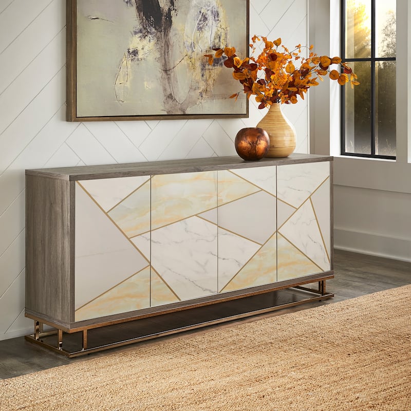 Kew Champagne Gold Finish Cabinet Sideboard by iNSPIRE Q Bold