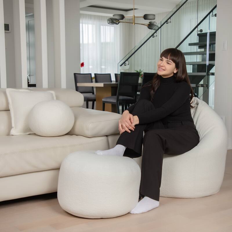 Gouchee Home Dotcom Woolly Indoor Bean Bag Pouf