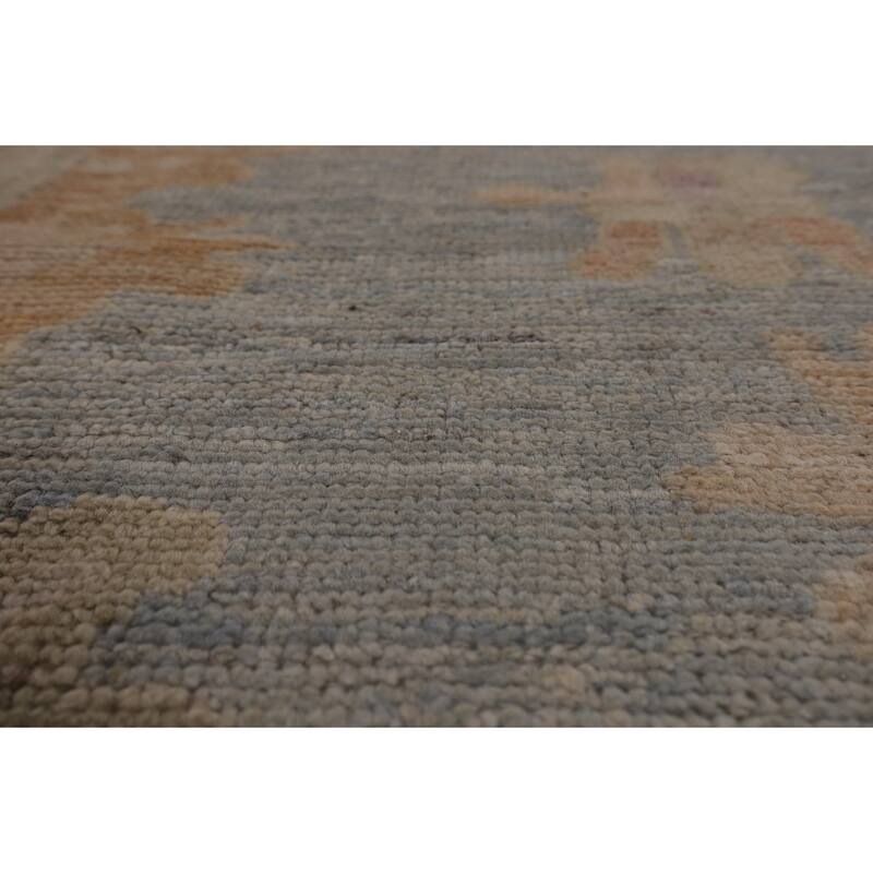 Blue Oushak Turkish Area Rug Handmade Vegetable Dye Wool Carpet - 7'10"x 10'0"