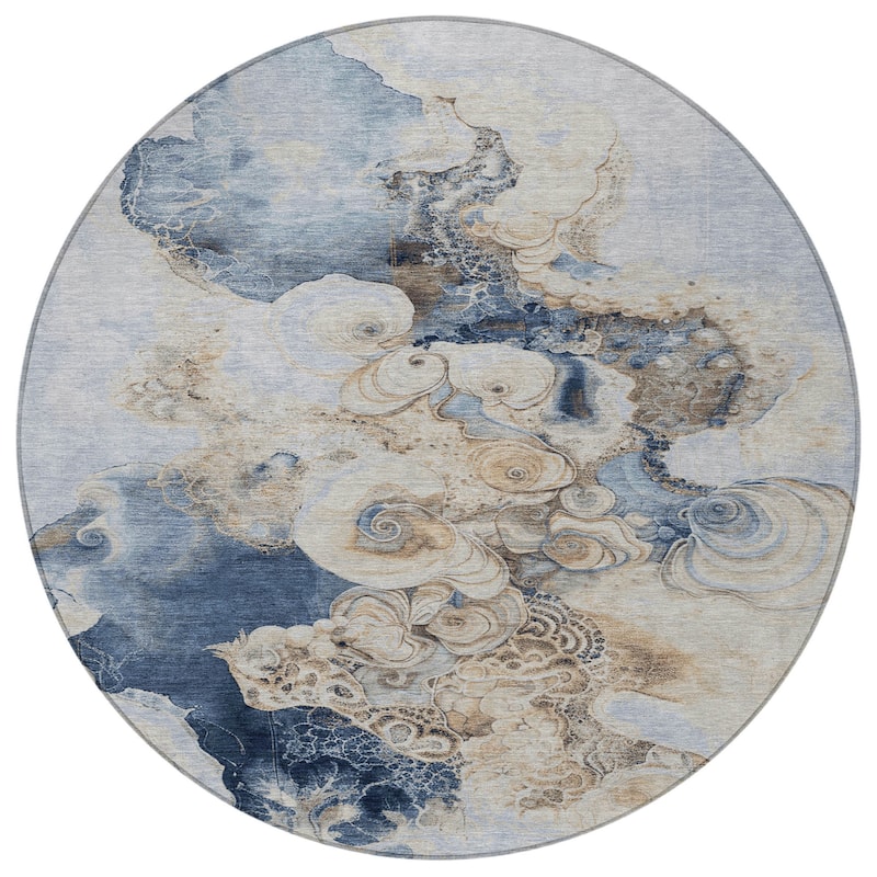HomeRoots Abstract Transitional Rectangle Outdoor Rug