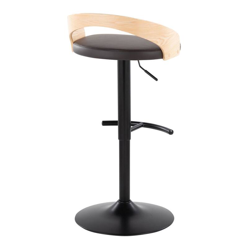 Grotto Adjustable Barstool with Back Base- Set Of 3