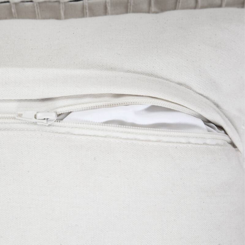 Handwoven Embroidered Edge Square Throw Pillow - 18" - Jet Black