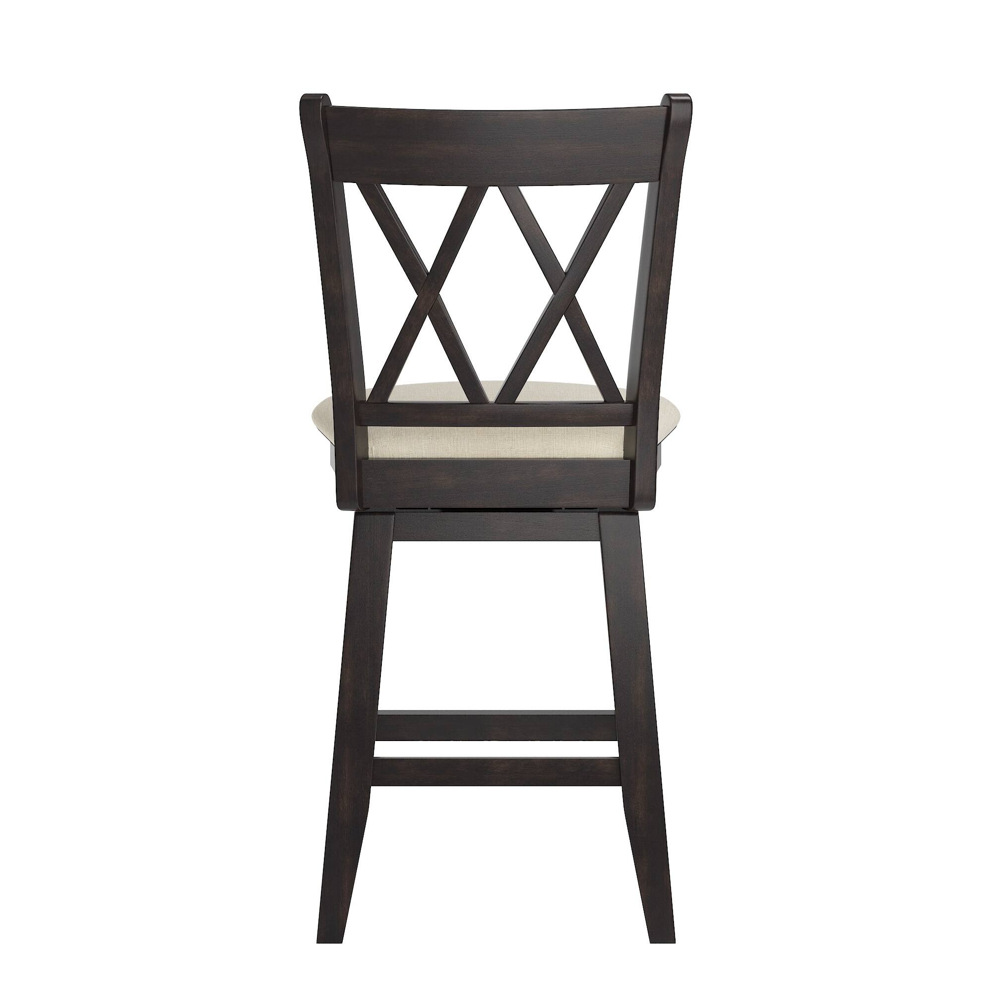 Eleanor Double X Back Wood Swivel Bar Stool by iNSPIRE Q Classic On