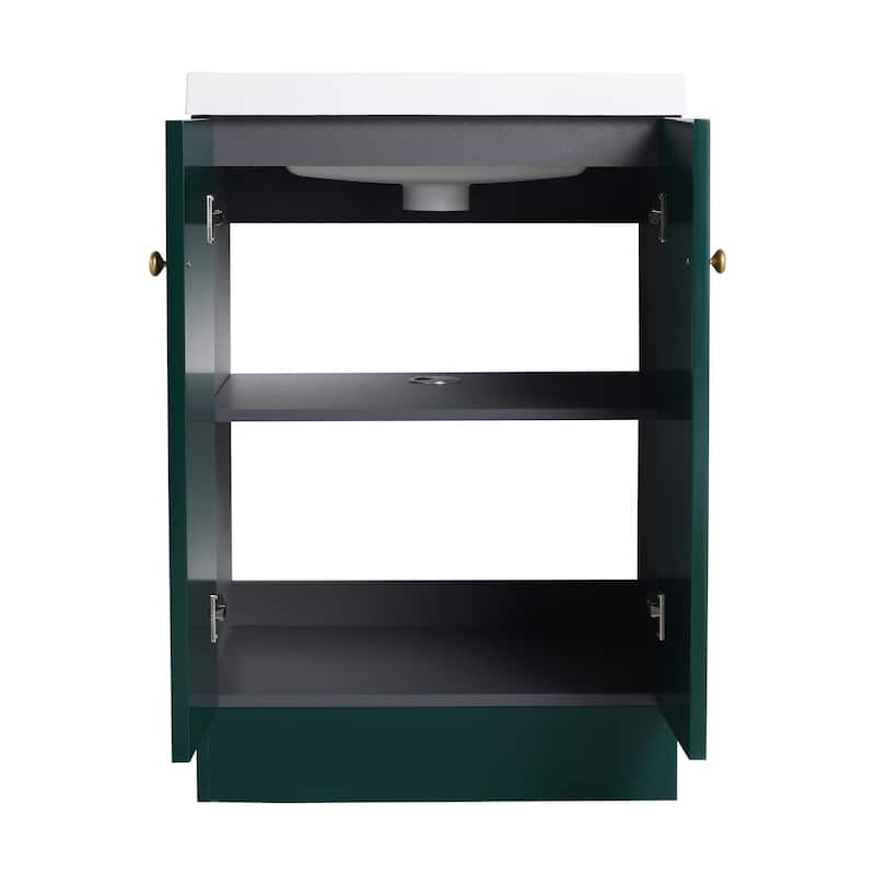 BNK 24/30/36 inch Freestanding Single Sink Bathroom Vanity with Soft Close Door and Adjustable Shelf