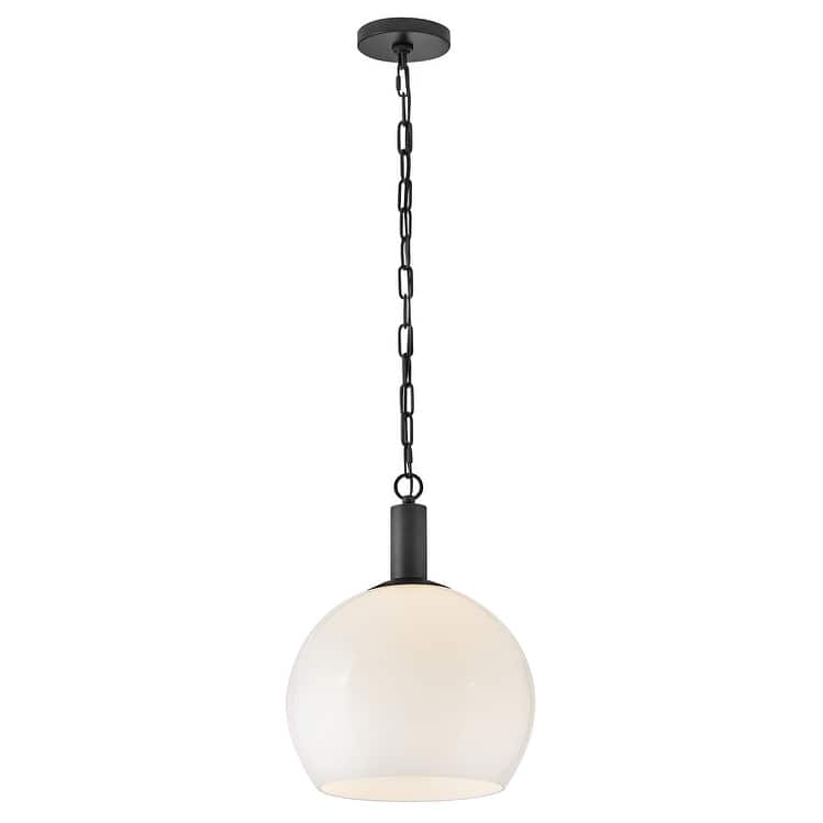 Lark 84287 Rivi 13" Wide Pendant with Cased Opal Glass