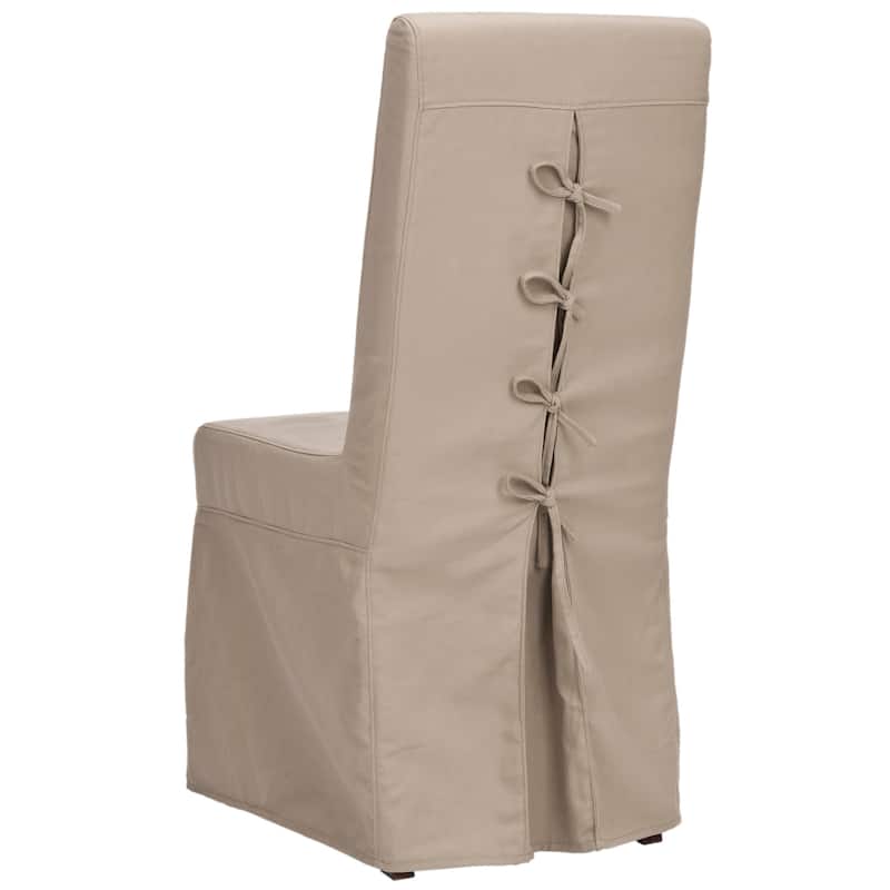 SAFAVIEH Tarah Parsons Taupe Slipcover Dining Chair (Set of 2) - 18.7" x 23.2" x 39.5" - 19Wx23Dx40H
