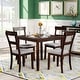 6-Piece Wood Modern Square Dining Table Furniture Set with 4 Chair for ...