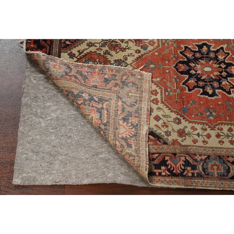 Pre-1900 Antique Sarouk Farahan Persian Area Rug Handmade Wool Carpet - 3'6" x 4'9"