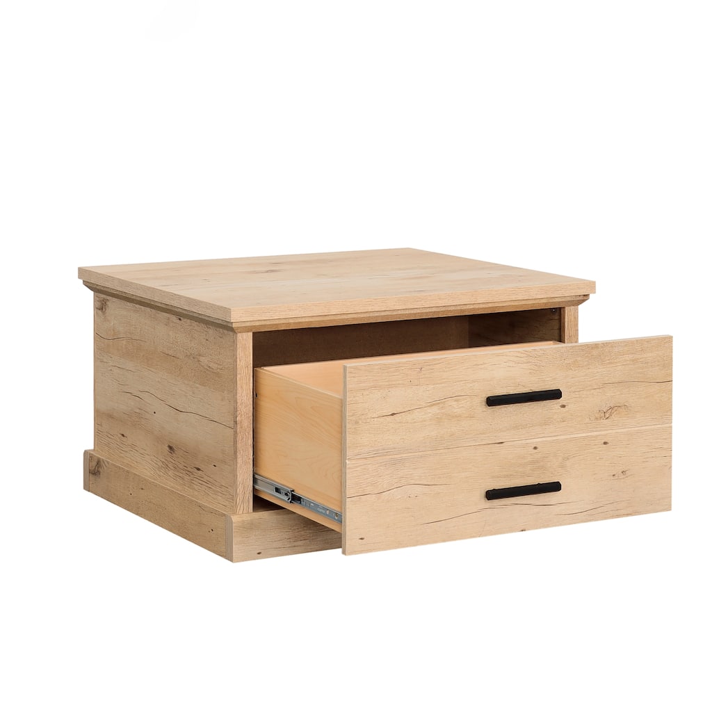 Wood Coffee Table with Spacious Drawer - 32.21" L x 29.53" W x 19.02" H