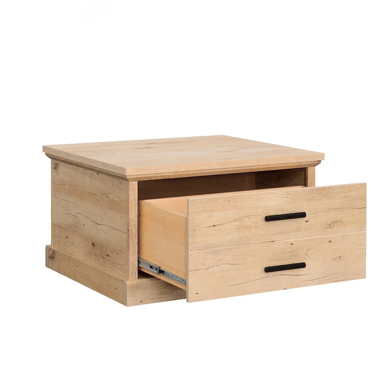 Wood Coffee Table with Spacious Drawer - 32.21" L x 29.53" W x 19.02" H - Brown