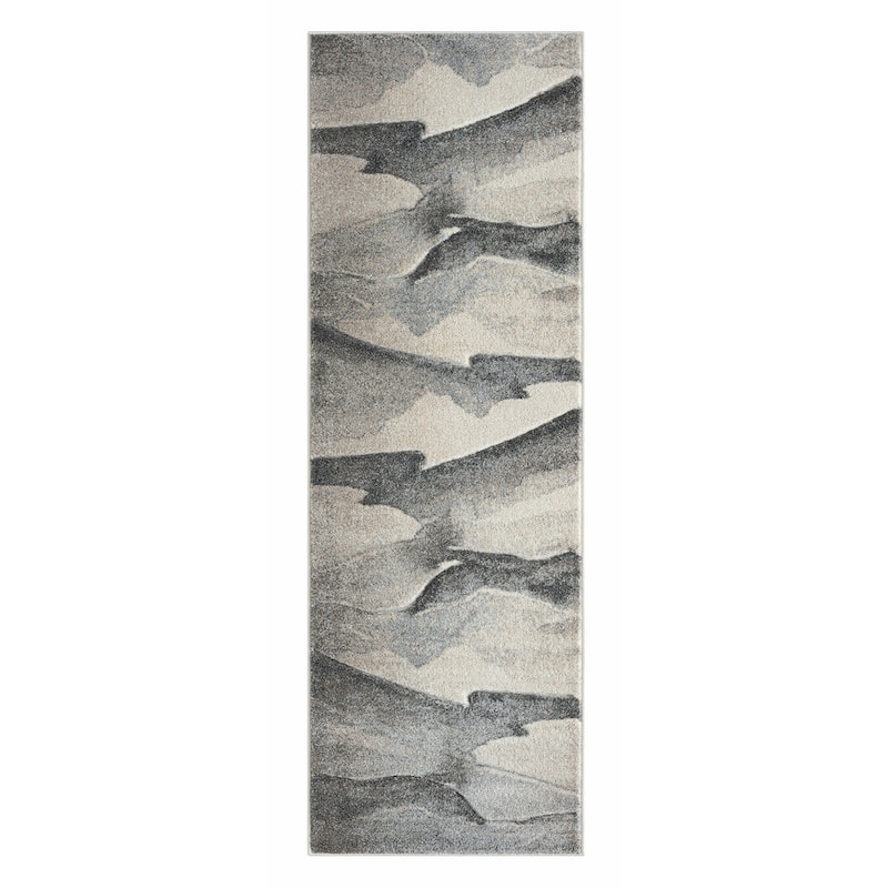Fresco Collection Beige/Brown Abstract Area Rug