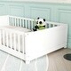 preview thumbnail 17 of 33, Twin Size Pine Wood Floor Platform Bed with Fence