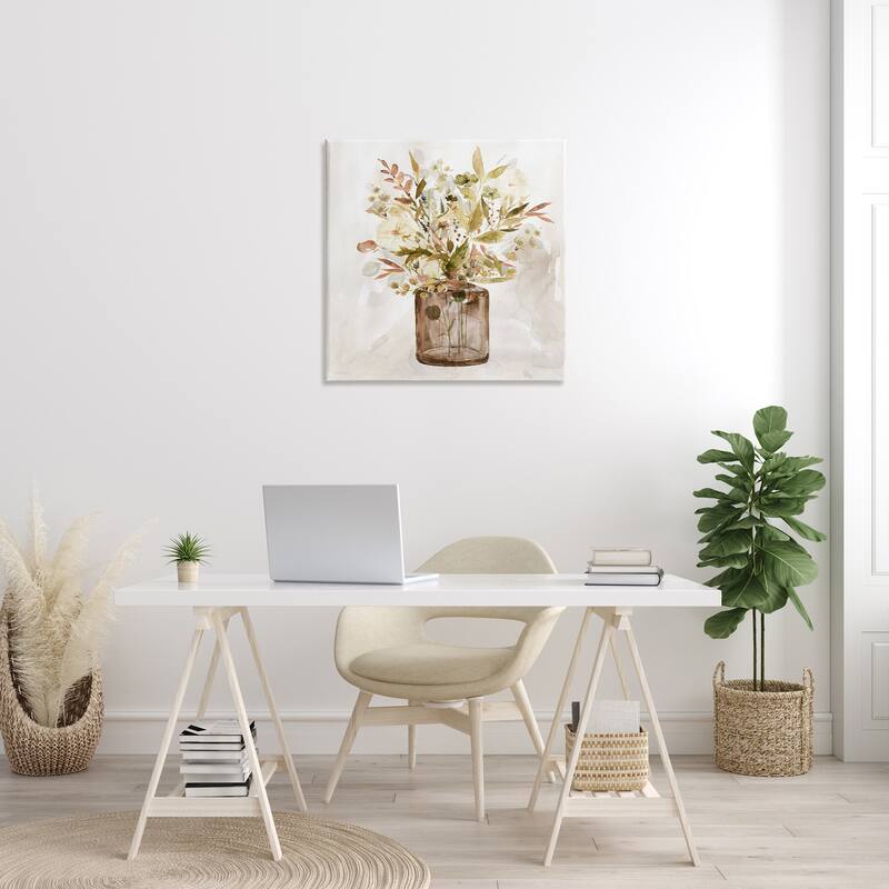 Stupell Earthy Mixed Botanicals Floral Blossoms Watercolor Detail Canvas Wall Art, Design by Carol Robinson