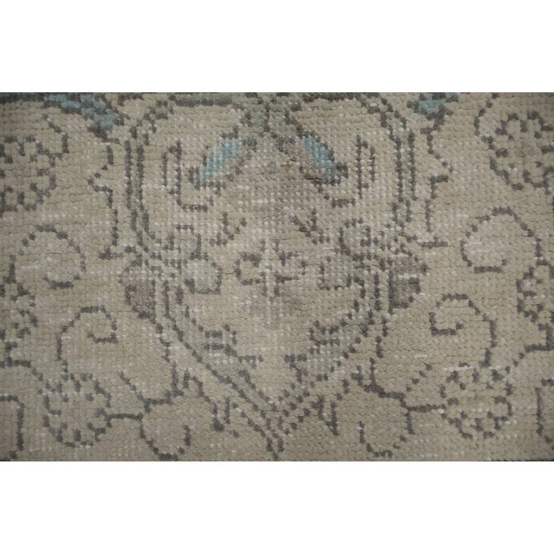 Hand Knotted Oriental 100% Wool Carpet Traditional Medallion Beige & Ivories Tabriz Area Rug - 12' 8'' X 9' 11''