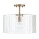 preview thumbnail 1 of 13, Emerson 1-light Dual Mount Semi-Flush/ Pendant w/ Embossed Seeded Glass Aged Brass