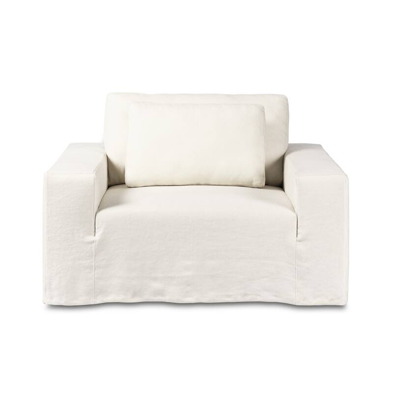 Melia Outdoor Slipcover Chair-Bombay Flax - 48.5W x 45.5 x 31.5H