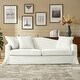 preview thumbnail 1 of 8, Antonio Transitional 83.5" Slipcovered Sofa with Curved Back by HULALA HOME White