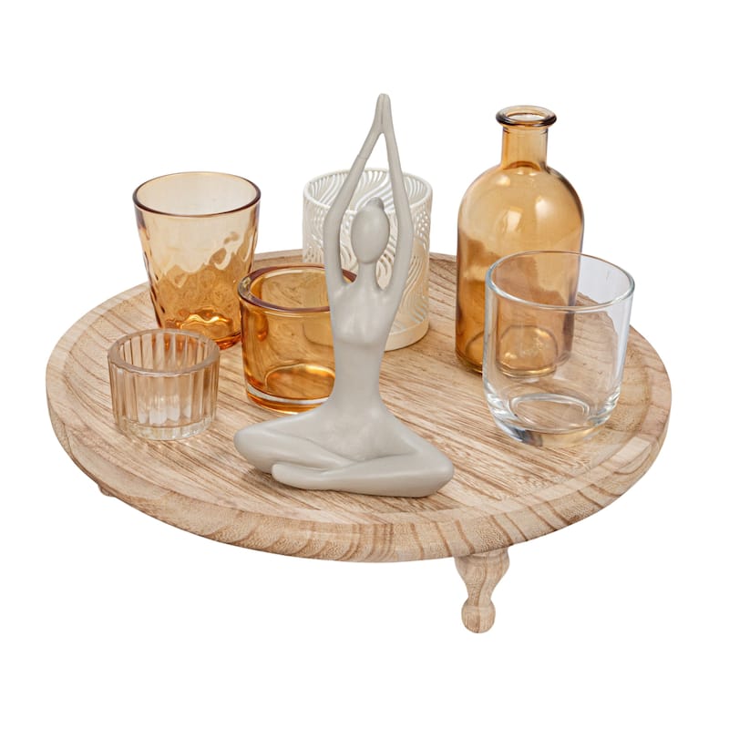 Yoga Figure and Glass Votive Candle Holder Set, Set of 8 - 12.6"L x 12.6"W x 10.3"H