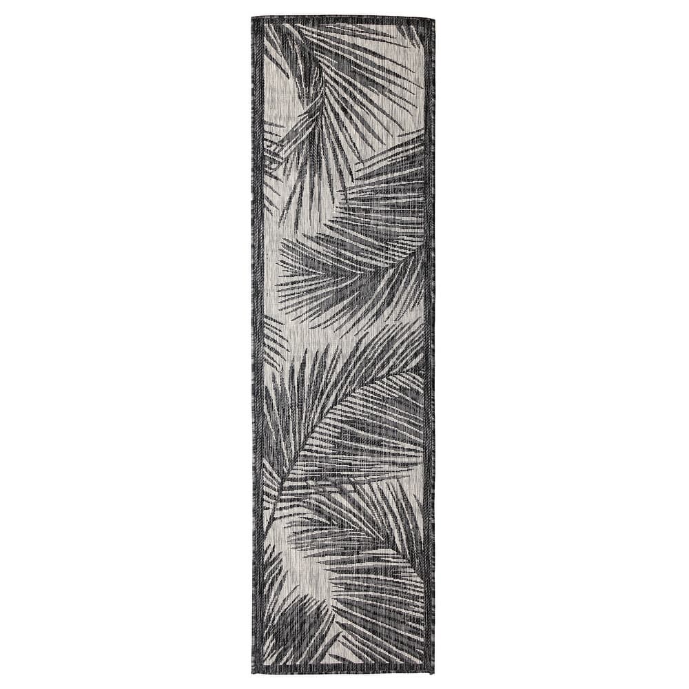 Liora Manne Carmel Fronds Indoor/Outdoor Rug Black