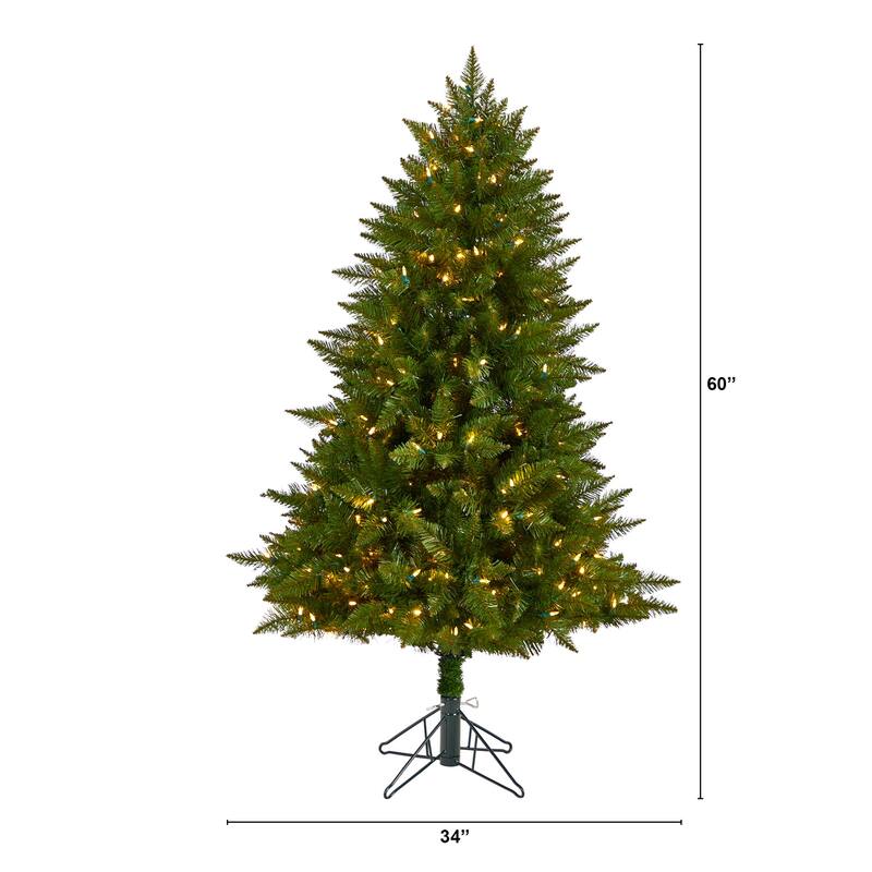 5ft. Spruce Artificial Christmas Tree with 250 Color Changing LED Lights, Remote & 586 Branches - Modern Tech Holiday X-Mas Tree