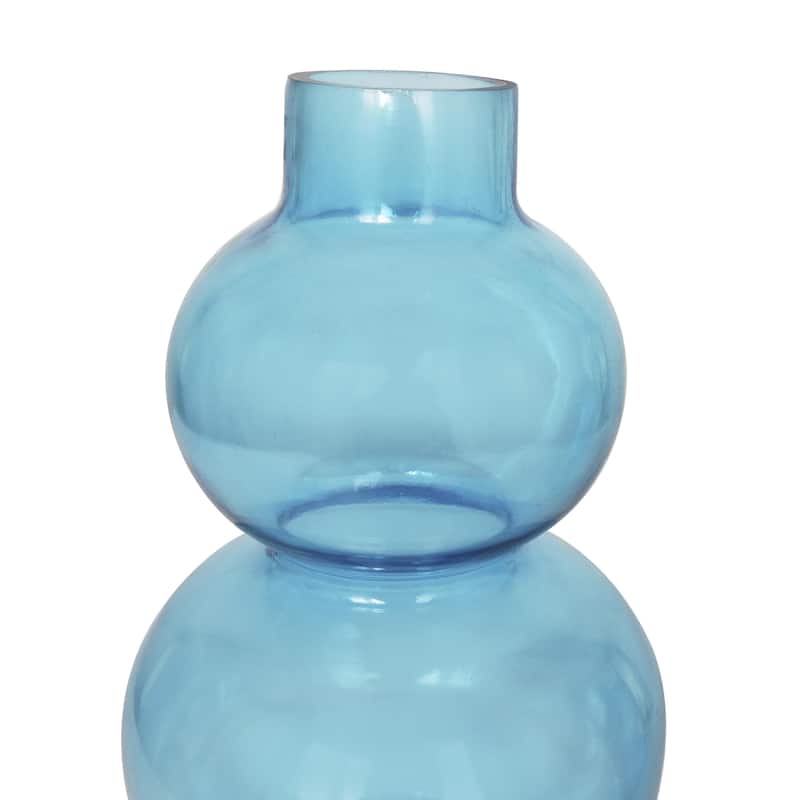 Glass Bubble Decorative Vase with Various Sizes - Set of 2 Blue - Roche River Decor