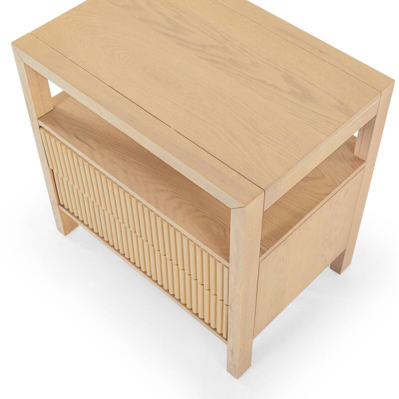 SAFAVIEH Couture Shelbie 2-Drawer Reeded Nightstand, Fully Assembled