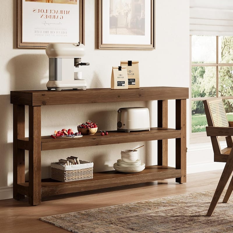 63" Solid Wood Entry Console Table, Narrow Long Sofa Table Behind The Couch - 62.99" L x 13.77" W x 33.46" H