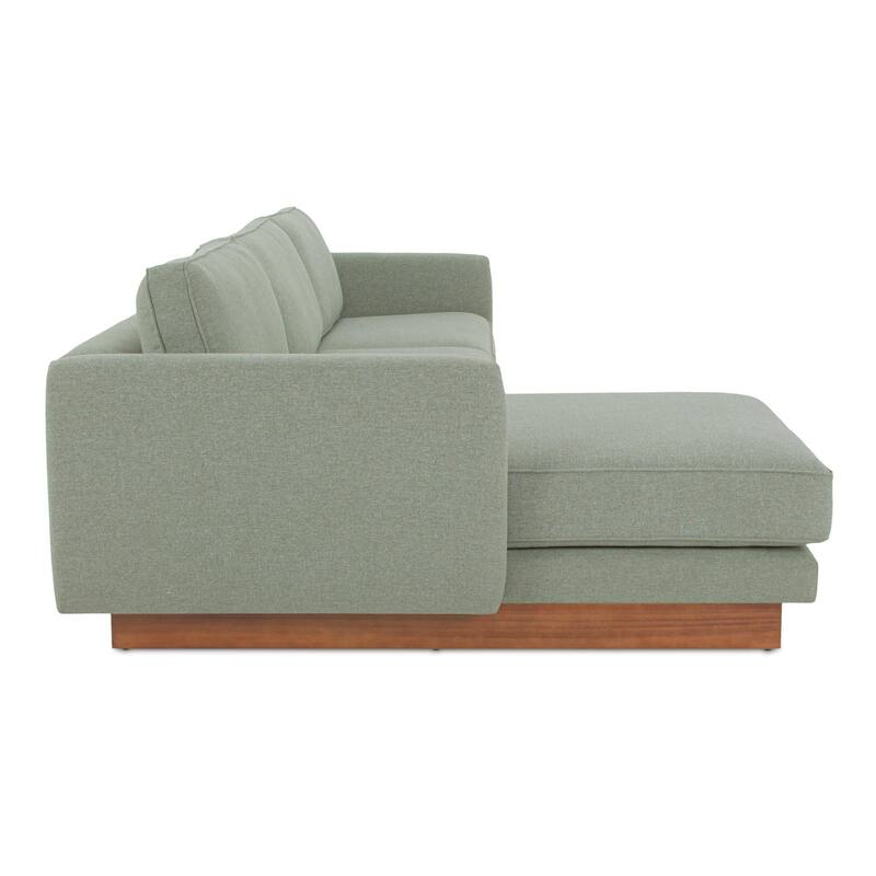 NADAAL STUDIOS Indigo, Sectional With Walnut Base - 112"W x63"D x30.7"H