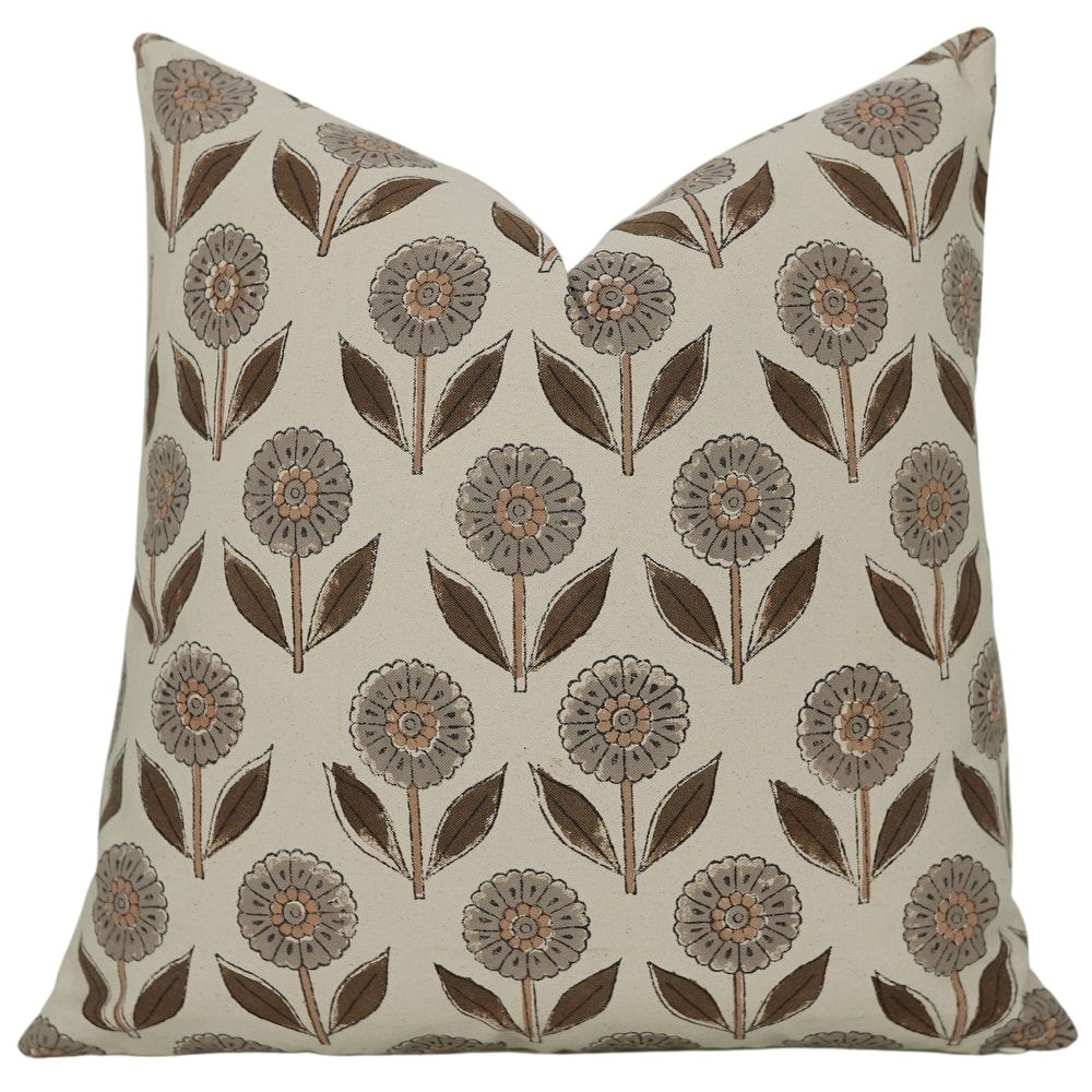 Fabdivine Floral Cotton Pillow Cover Handmade Sofa Bed Decorative Accent, Gandapushp