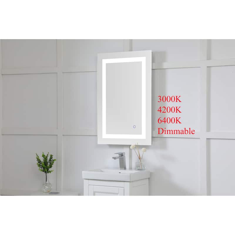 Elegant Lighting Helios 30" x 20" Rectangular Frameless Wall Mounted