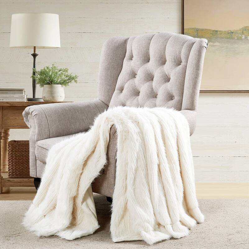 Home Soft Things Cozy Soft Plush Textured FauxFur Throw Blanket