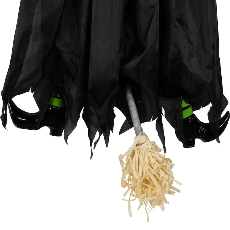 Giant Tree Trunk Crashed Witch Hanging Halloween Decoration - 4'