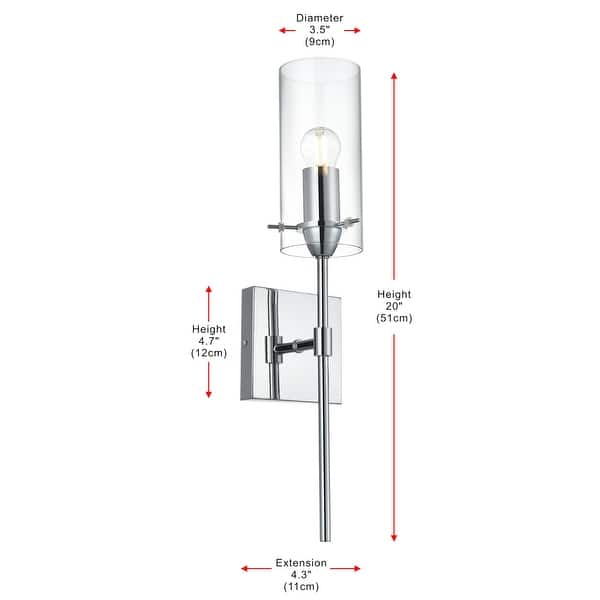 dimension image slide 1 of 2, Elegant Lighting LD2361 Elsreth 20" Tall Bathroom Sconce
