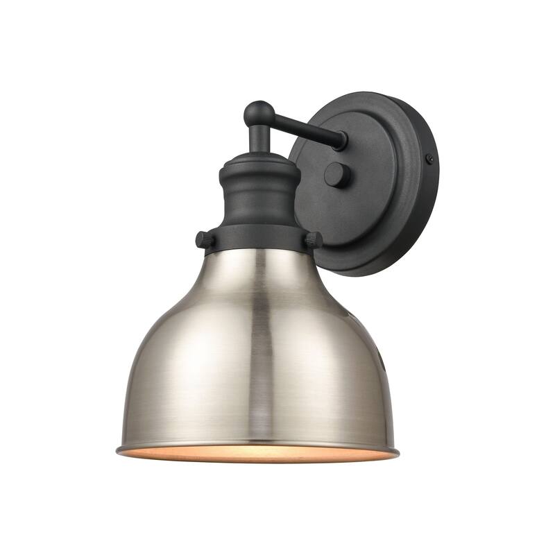 Elk Home Haralson Charcoal With Metal Shade 1 Light Vanity Light - Charcoal