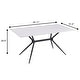 preview thumbnail 43 of 131, Elega Modern Sintered Stone Dining Table Modern Trestle Base Powder-Coated Steel Frame Kitchen Table - 47"-71"