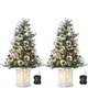 preview thumbnail 1 of 6, 3 FT Artificial Christmas Tree with Snowflakes and Red Berries，Set of 2 Green