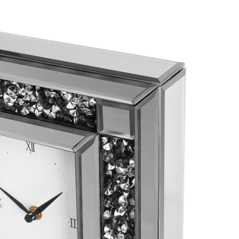 Mirrored Crushed Diamond Table Clock