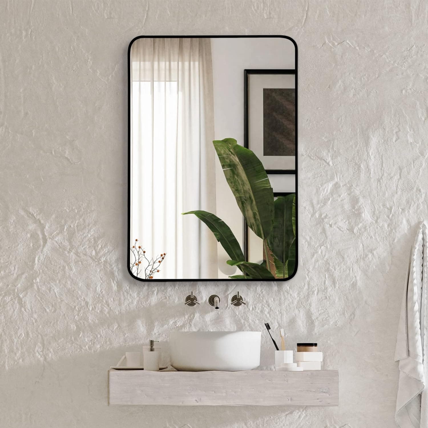Metal Framed Rectangular Bathrrom Mirror for Wall