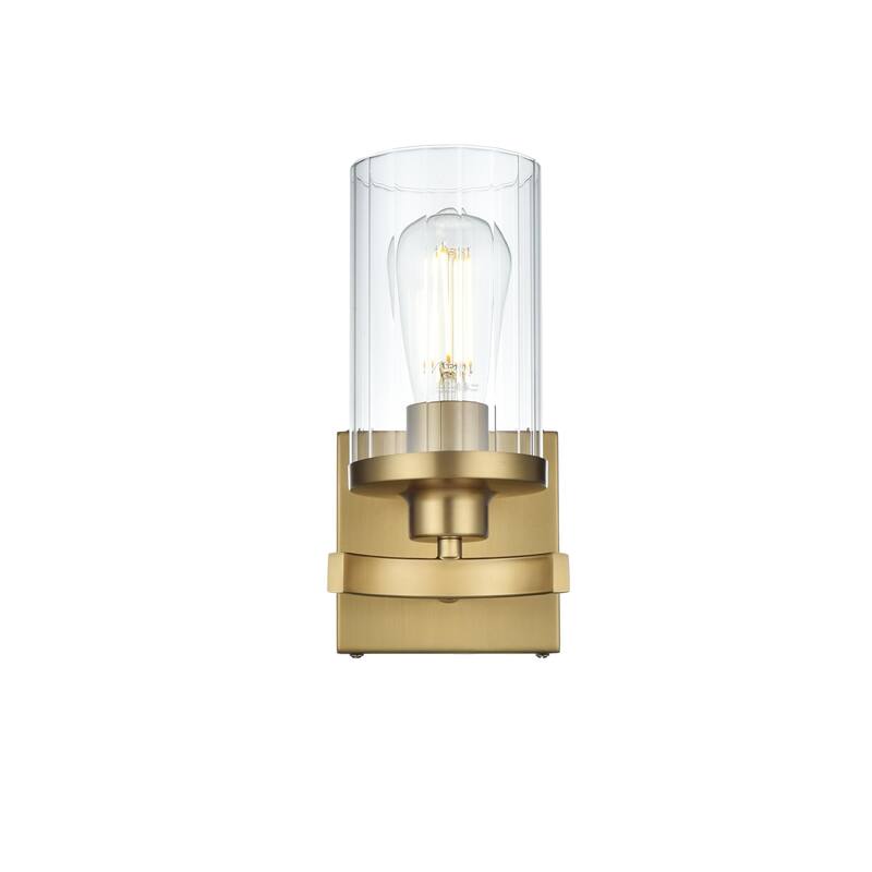Silvia 1 Light Black and Clear Bath Sconce